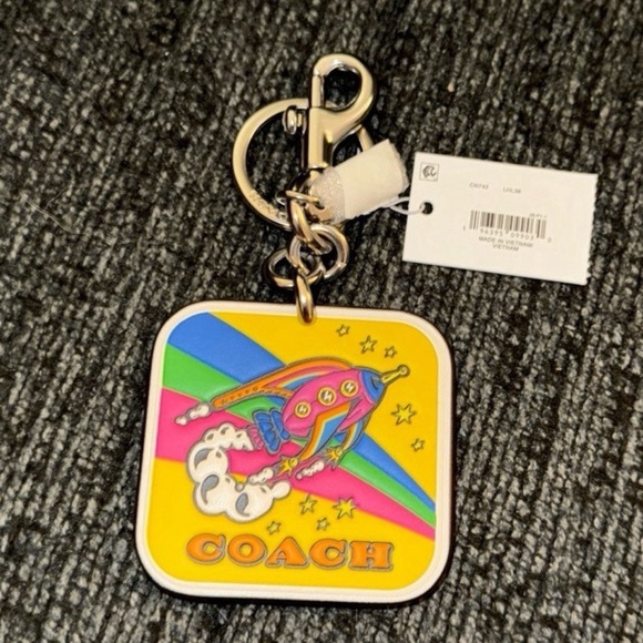 Coach Cosmic Collection Rocket Bag Charm in Silver/Multi Smooth Leather NWT - Picture 5 of 13